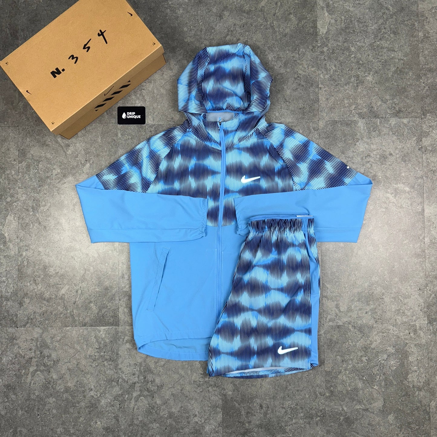 Nike Festival Windrunner Jacket University Blue & Blue Festival Challenger Shorts Set