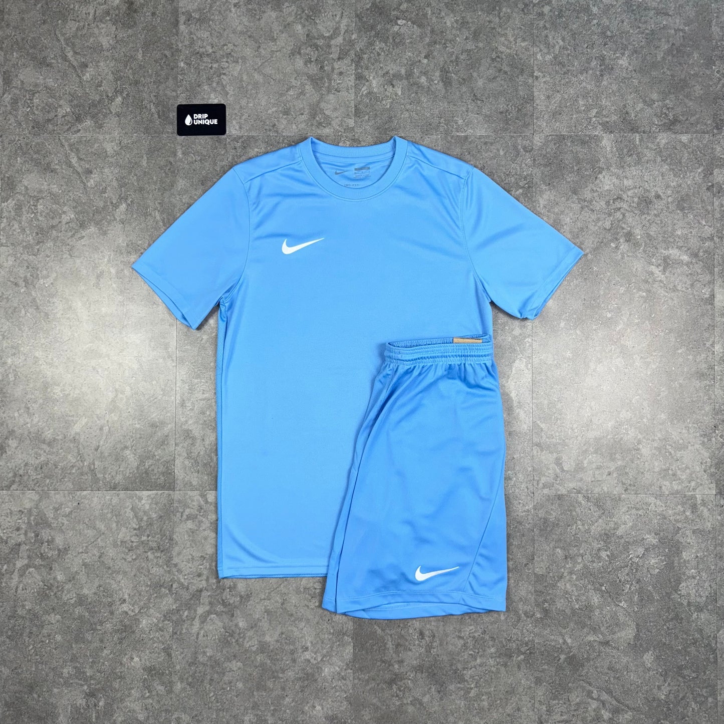 Nike Dri-Fit T-Shirt University Blue & University Blue Dri-Fit Shorts Set