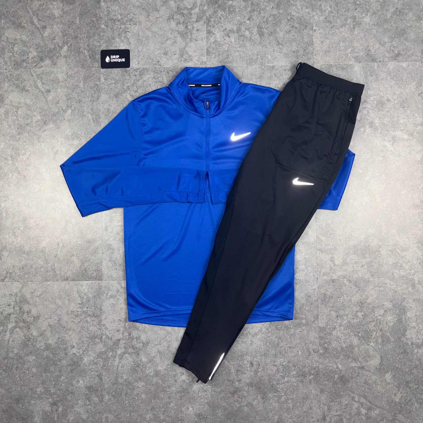 Nike Dri-Fit Pacer 1/4 Zip Blue & Black Phenom Pants Set