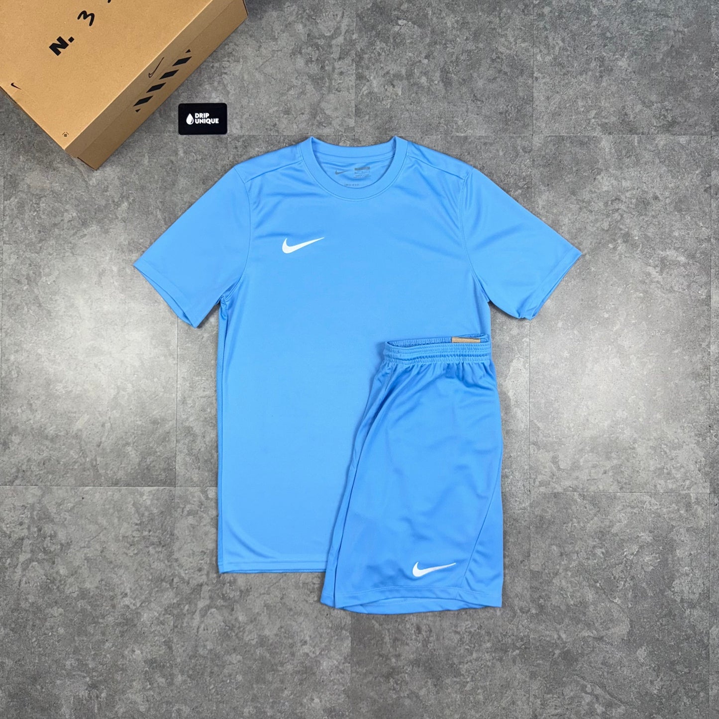 Nike Dri-Fit T-Shirt University Blue & University Blue Dri-Fit Shorts Set