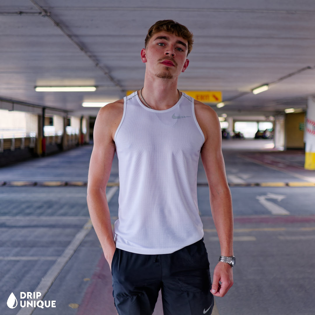 Nike Miler Vest Ice White & Black Flex Stride Shorts Set