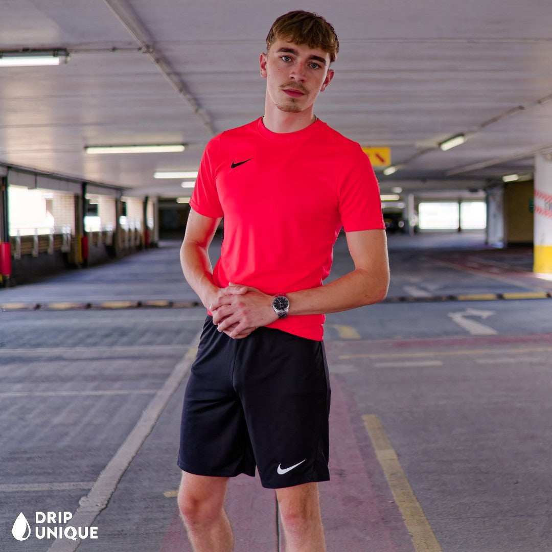 Nike Dri-Fi T-Shirt Crimson Red & Black Dri-Fit Shorts Set