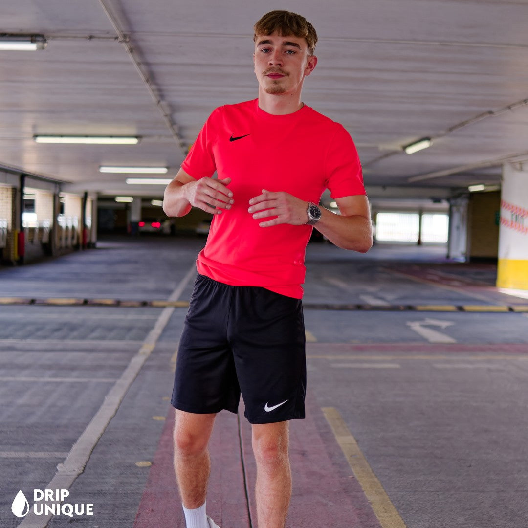 Nike Dri-Fi T-Shirt Crimson Red & Black Dri-Fit Shorts Set