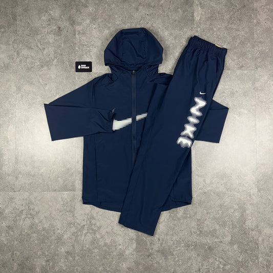Nike Dri-Fit Form HD Swoosh Windrunner Jacket Navy & Navy Nike HD Challenger Pants Set