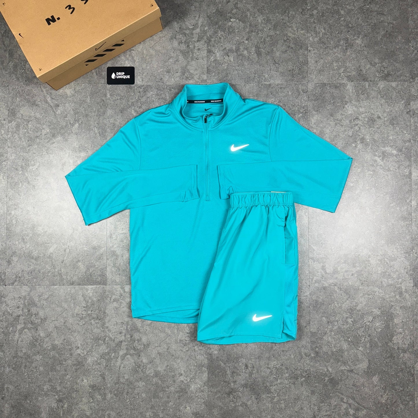 Nike Dri-Fit Pacer 1/4 Zip Dusty Catus & Dusty Cactus Challenger Shorts Set