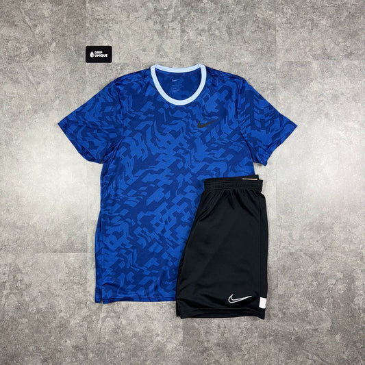 Nike Dri-Fit Super Set T-Shirt Royal Blue & Black Dri-Fit Shorts Set