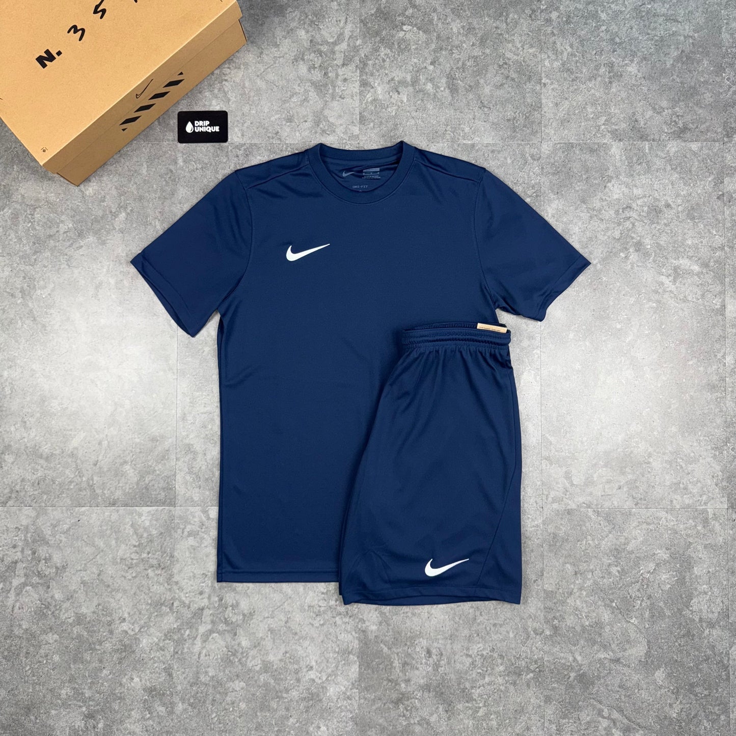 Nike Dri-Fit T-Shirt Navy Blue & Navy Blue Dri-Fit Shorts Set