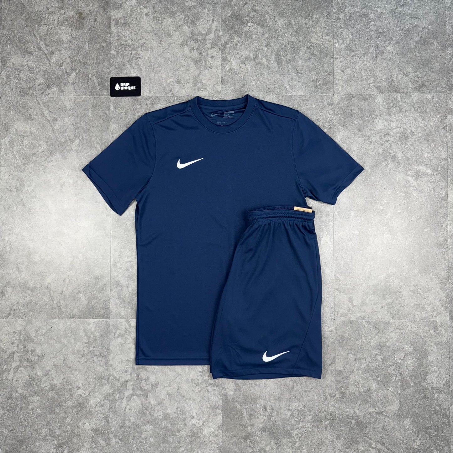Nike Dri-Fit T-Shirt Navy Blue & Navy Blue Dri-Fit Shorts Set