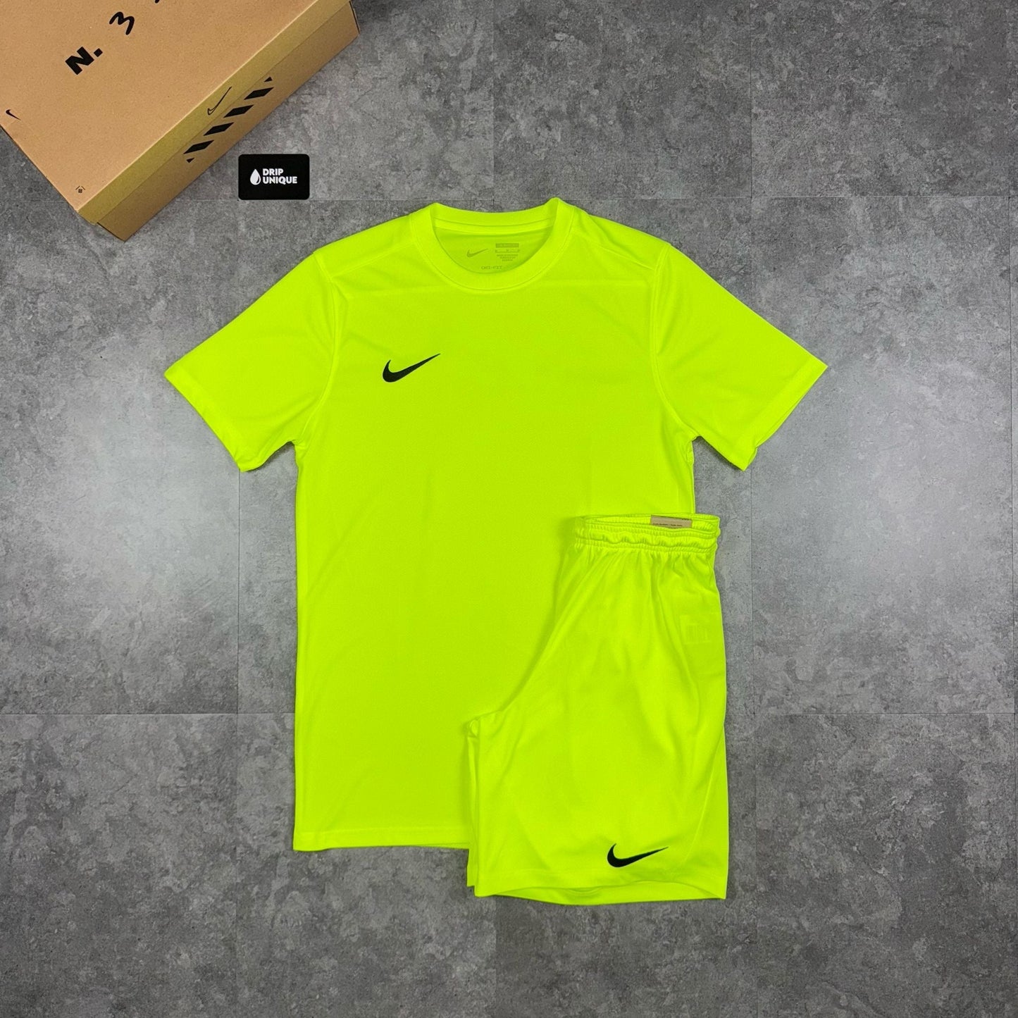 Nike Dri-Fit T-Shirt Neon Green & Neon Green Dri-Fit Shorts Set