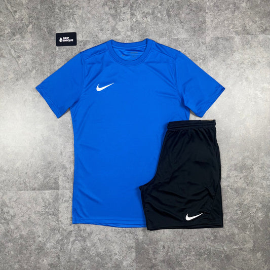 Nike Dri-Fit T-Shirt Royal Blue & Black Dri-Fit Shorts Set