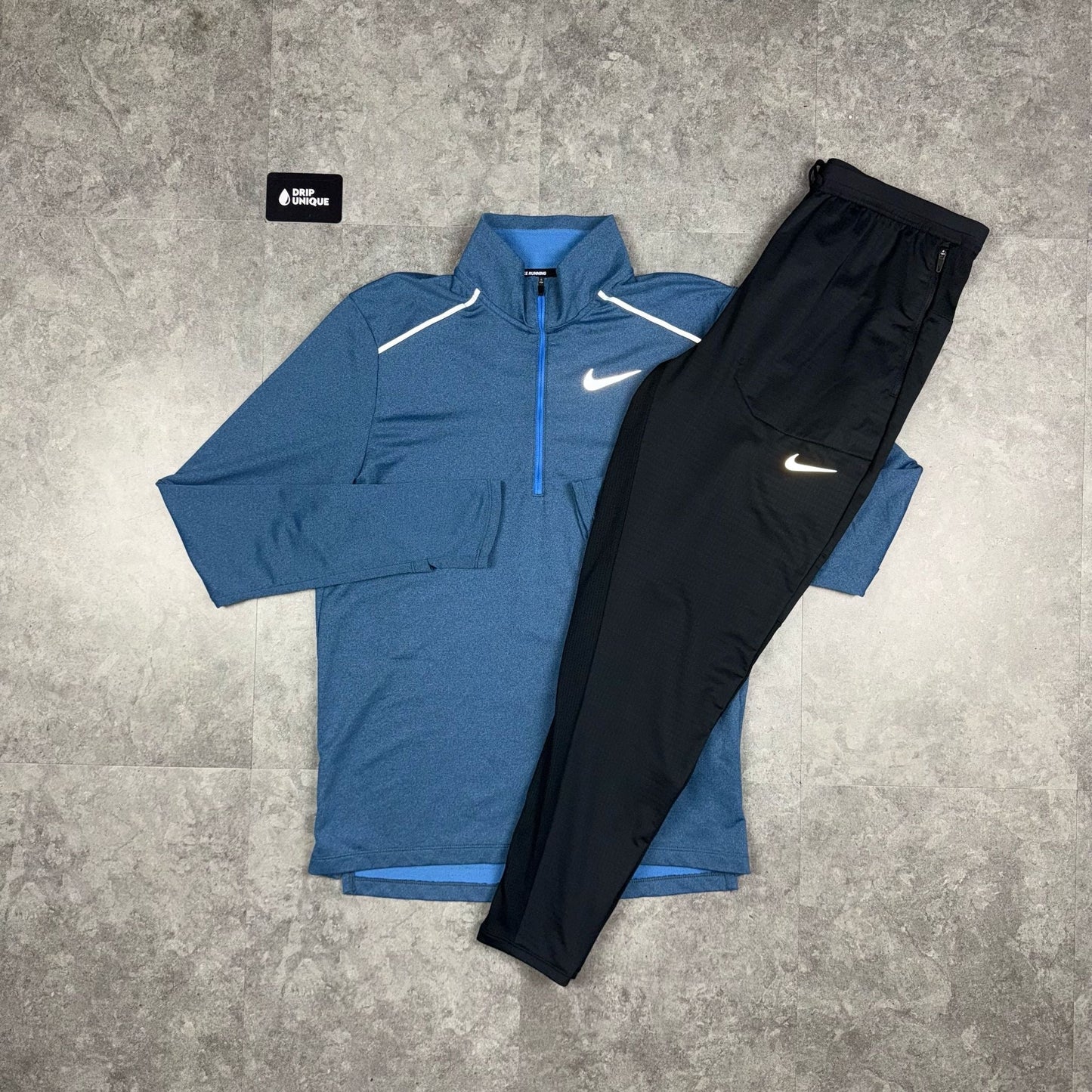 Nike Element 3.0 1/4 Zip Obsidian & Black Phenom Pants Set
