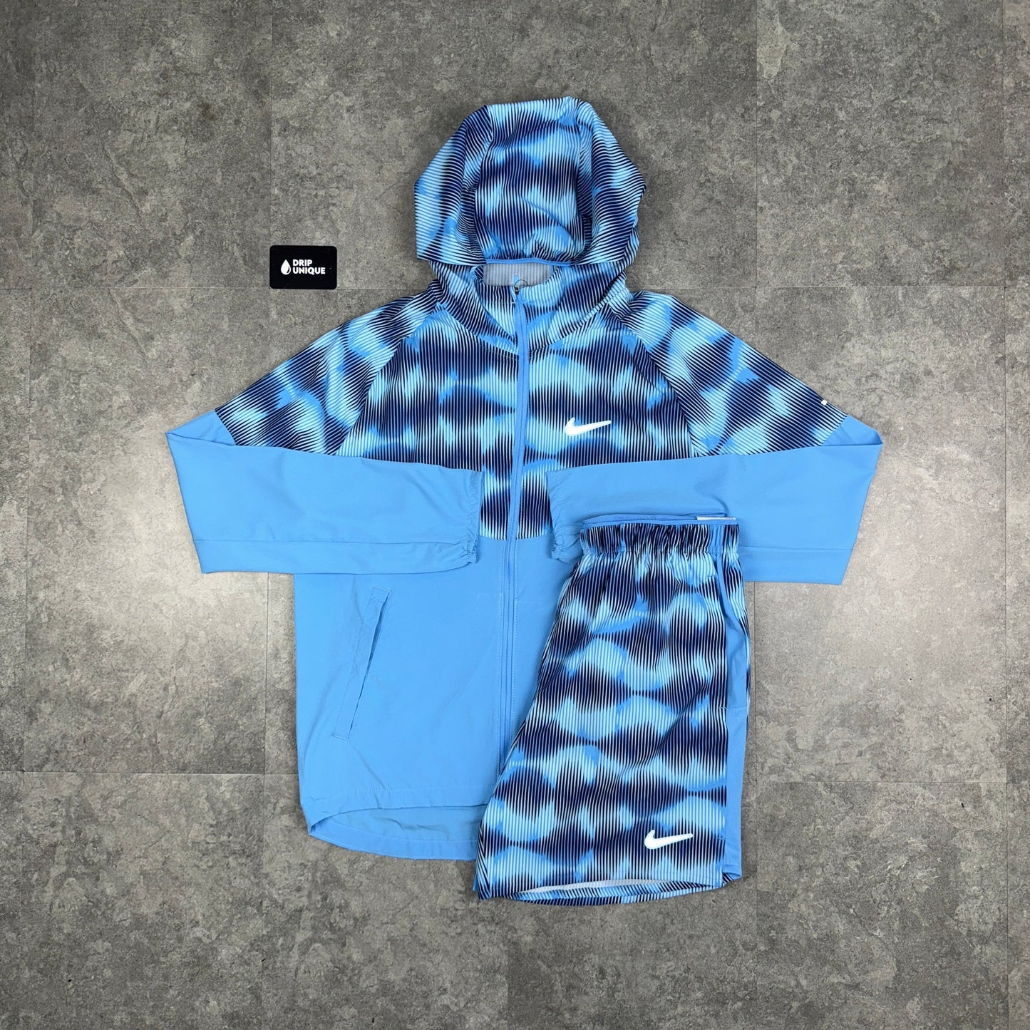 Nike Festival Windrunner Jacket University Blue & Blue Festival Challenger Shorts Set
