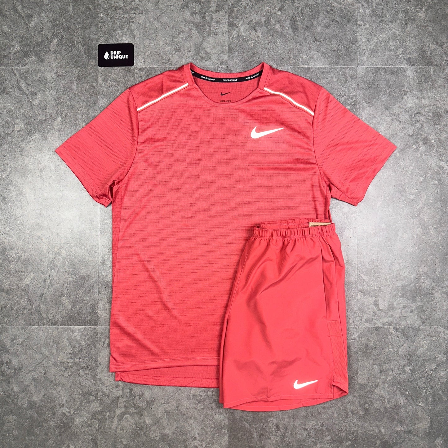 Nike Miler T-Shirt Adobe & Adobe Challenger Shorts Set