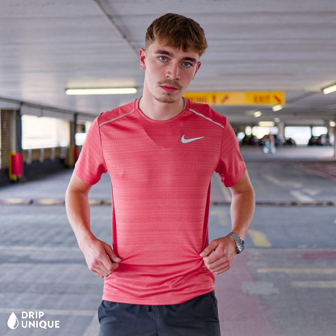 Nike Miler T-Shirt Adobe & Black Flex Stride Shorts Set