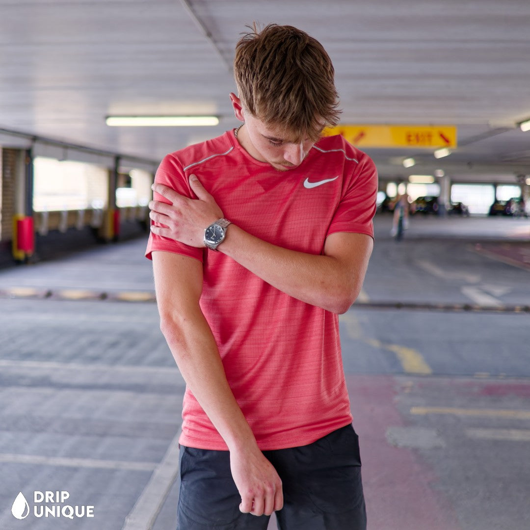 Nike Miler T-Shirt Adobe & Black Flex Stride Shorts Set