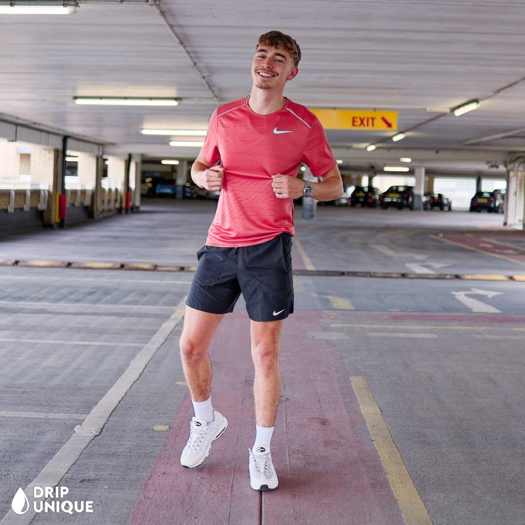 Nike Miler T-Shirt Adobe & Black Flex Stride Shorts Set