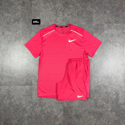 Nike Miler T-Shirt Aster Pink & Aster Pink Challenger Shorts Set