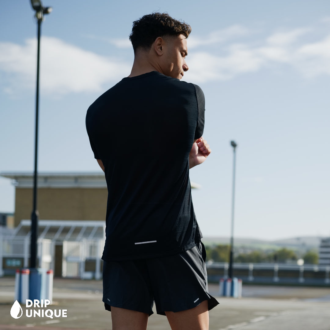 Nike Miler T-Shirt Black & Black Flex Stride Shorts Set