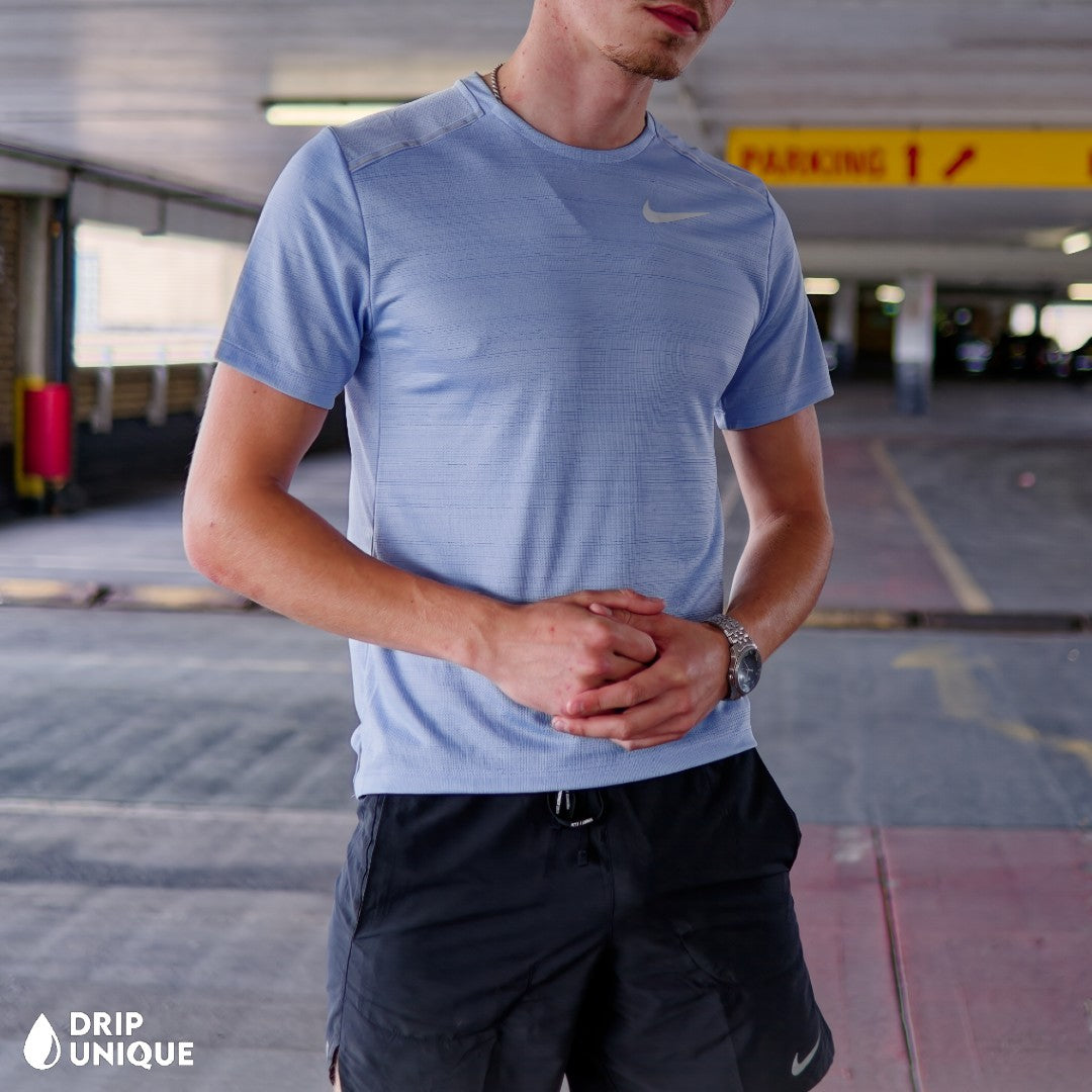 Nike Miler T-Shirt Cobalt Bliss & Black Flex Stride Shorts Set