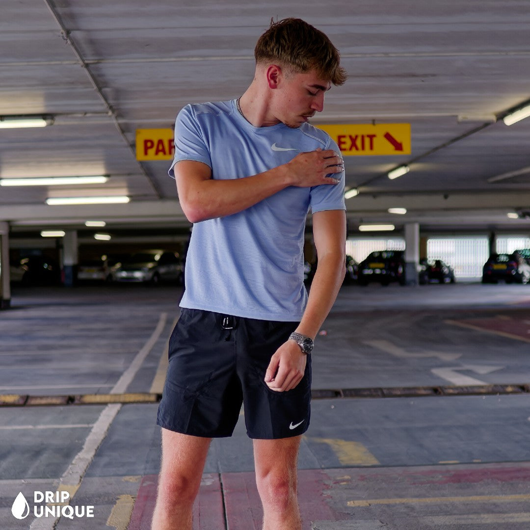 Nike Miler T-Shirt Cobalt Bliss & Black Flex Stride Shorts Set