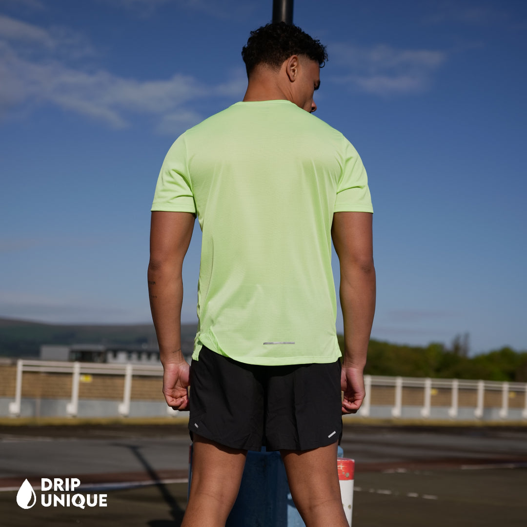 Nike Miler T-Shirt Ghost Green & Black Flex Stride Shorts Set