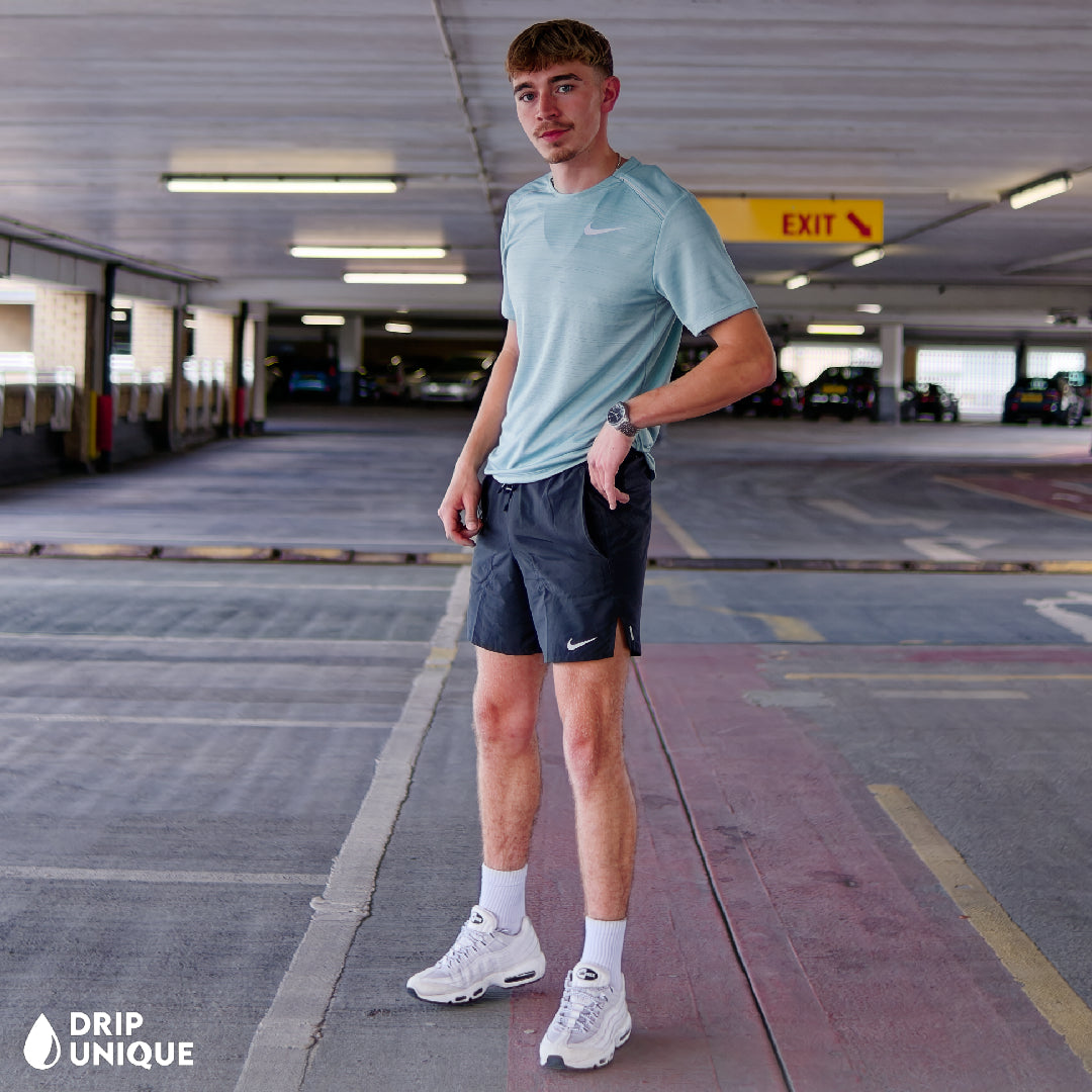 Nike Miler T-Shirt Mineral & Black Flex Stride Shorts Set