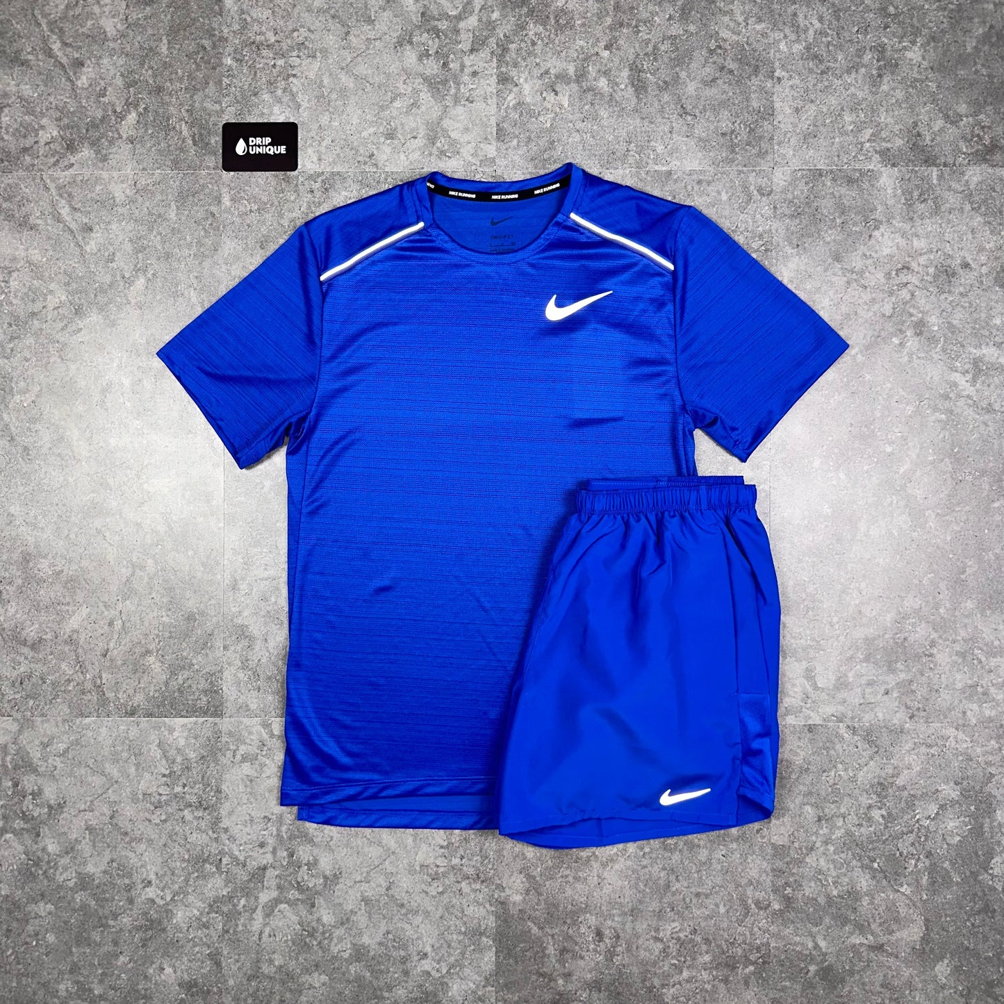 Nike Miler T-Shirt Royal Blue & Royal Blue Challenger Shorts Set