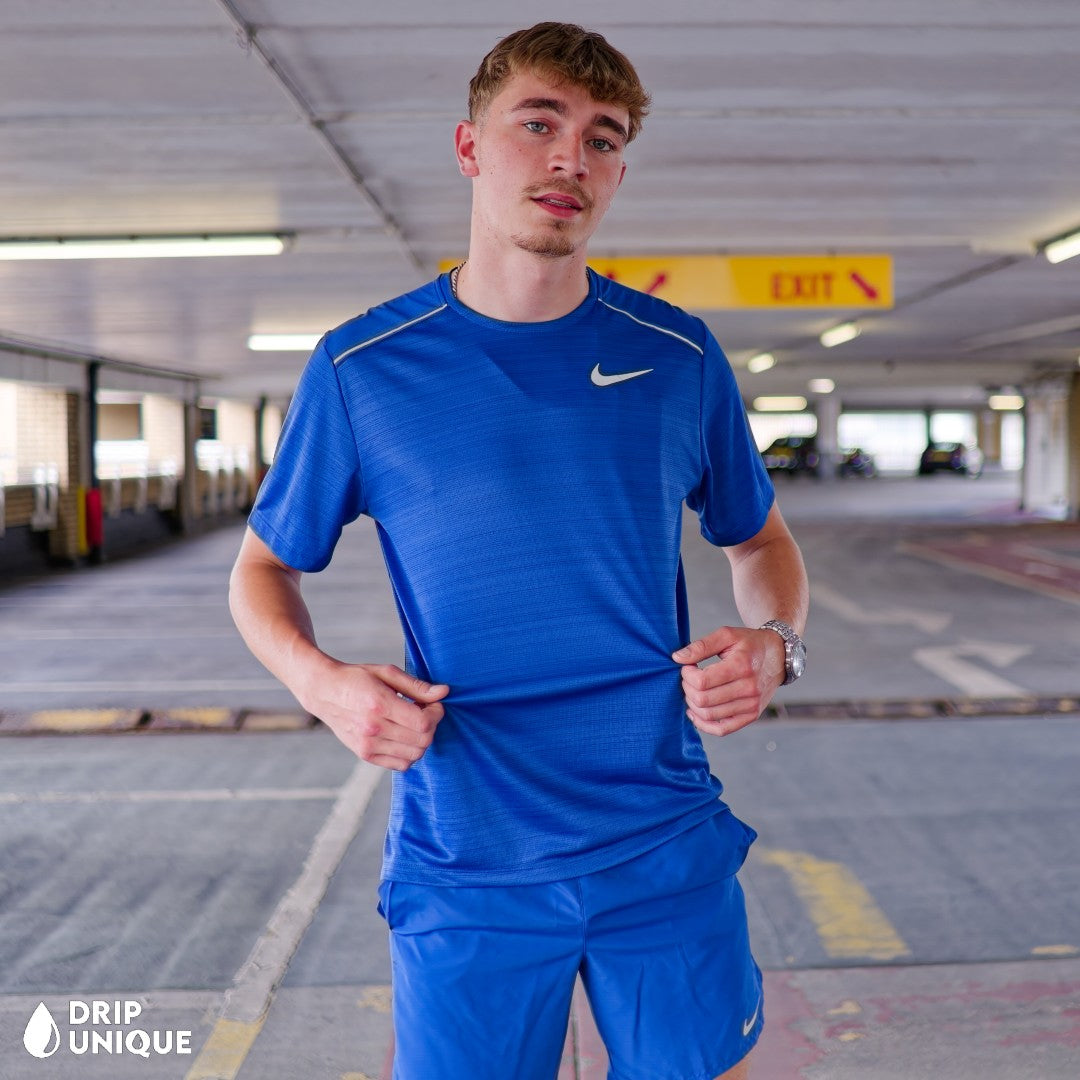Nike Miler T-Shirt Royal Blue & Royal Blue Challenger Shorts Set
