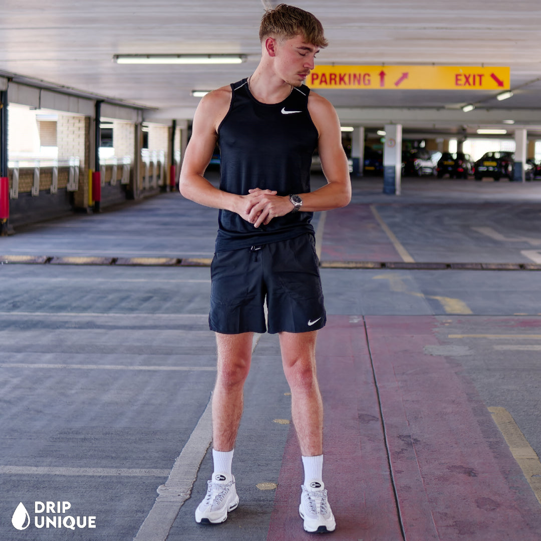 Nike Miler Vest Black & Black Flex Stride Shorts Set