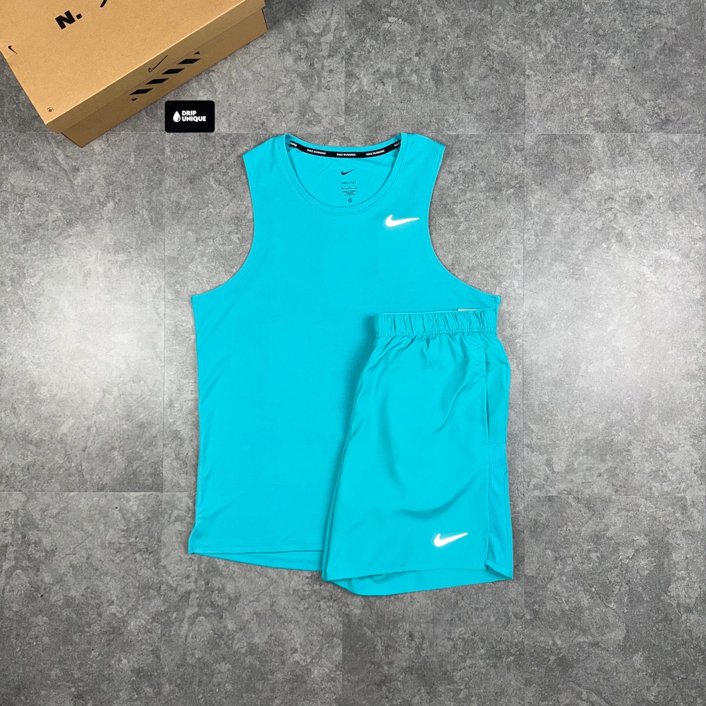 Nike Miler Vest Dusty Cactus & Dusty Cactus Challenger Shorts Set