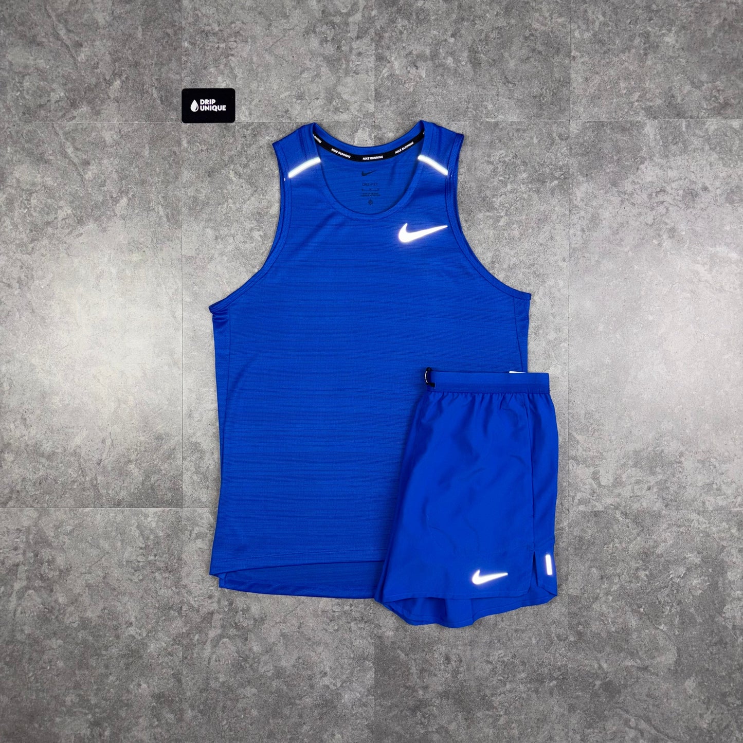 Nike Miler Vest Royal Blue & Royal Blue Flex Stride Shorts Set
