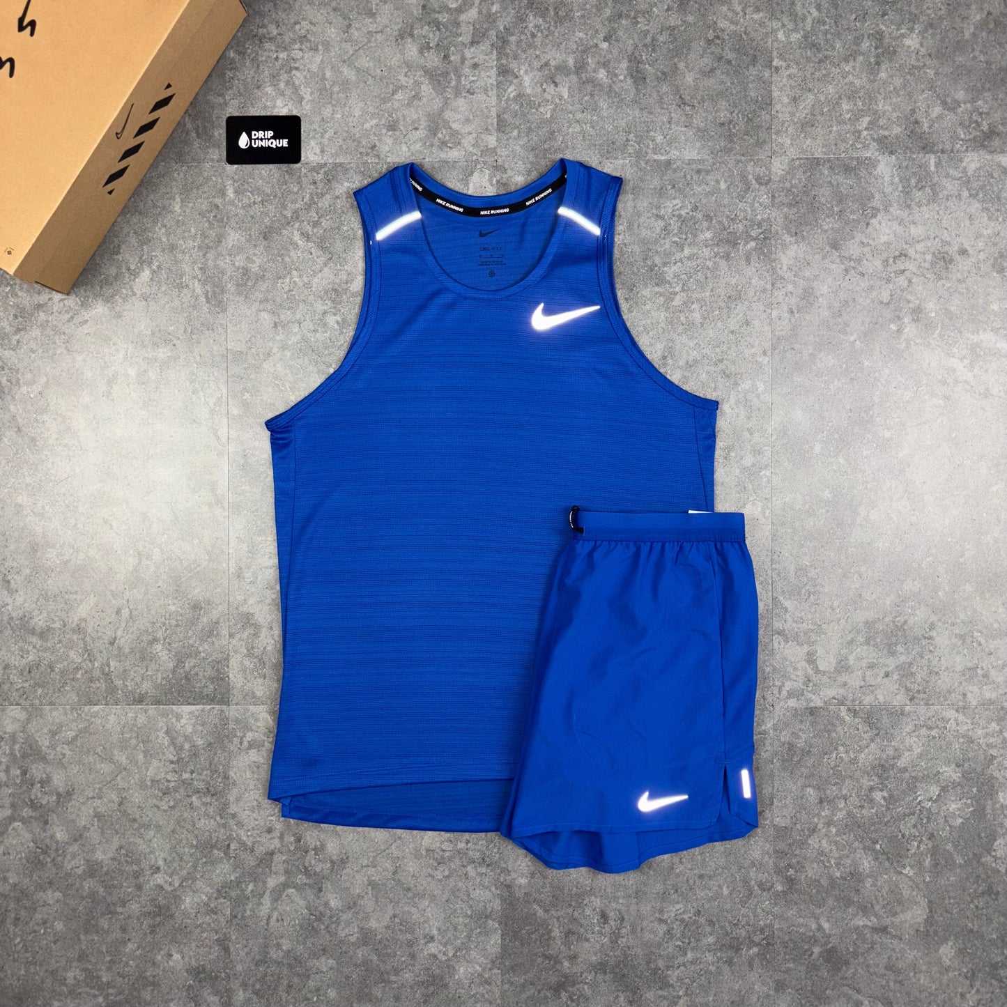 Nike Miler Vest Royal Blue & Royal Blue Flex Stride Shorts Set