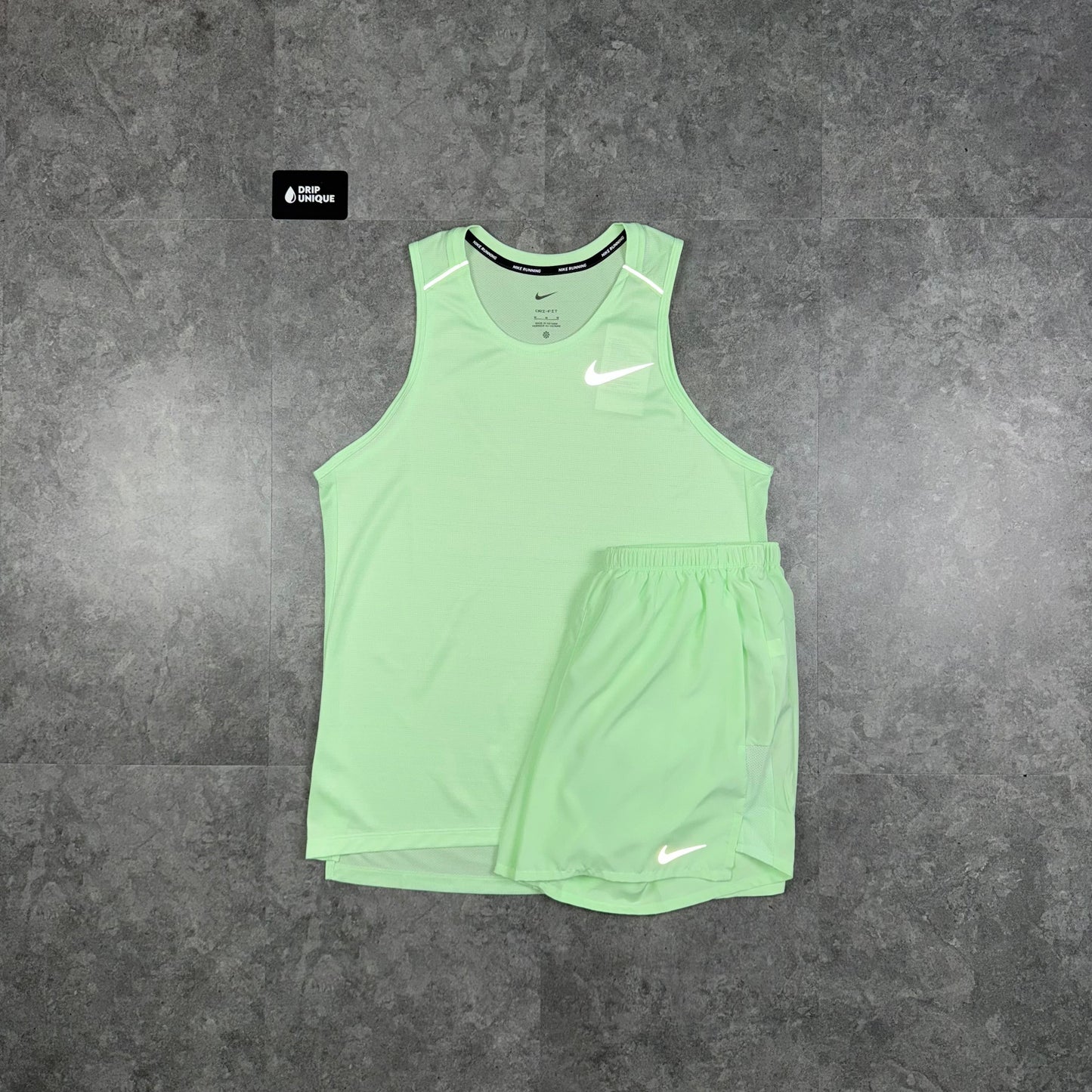 Nike Miler Vest Vapour Green & Vapour Green Challenger Shorts Set