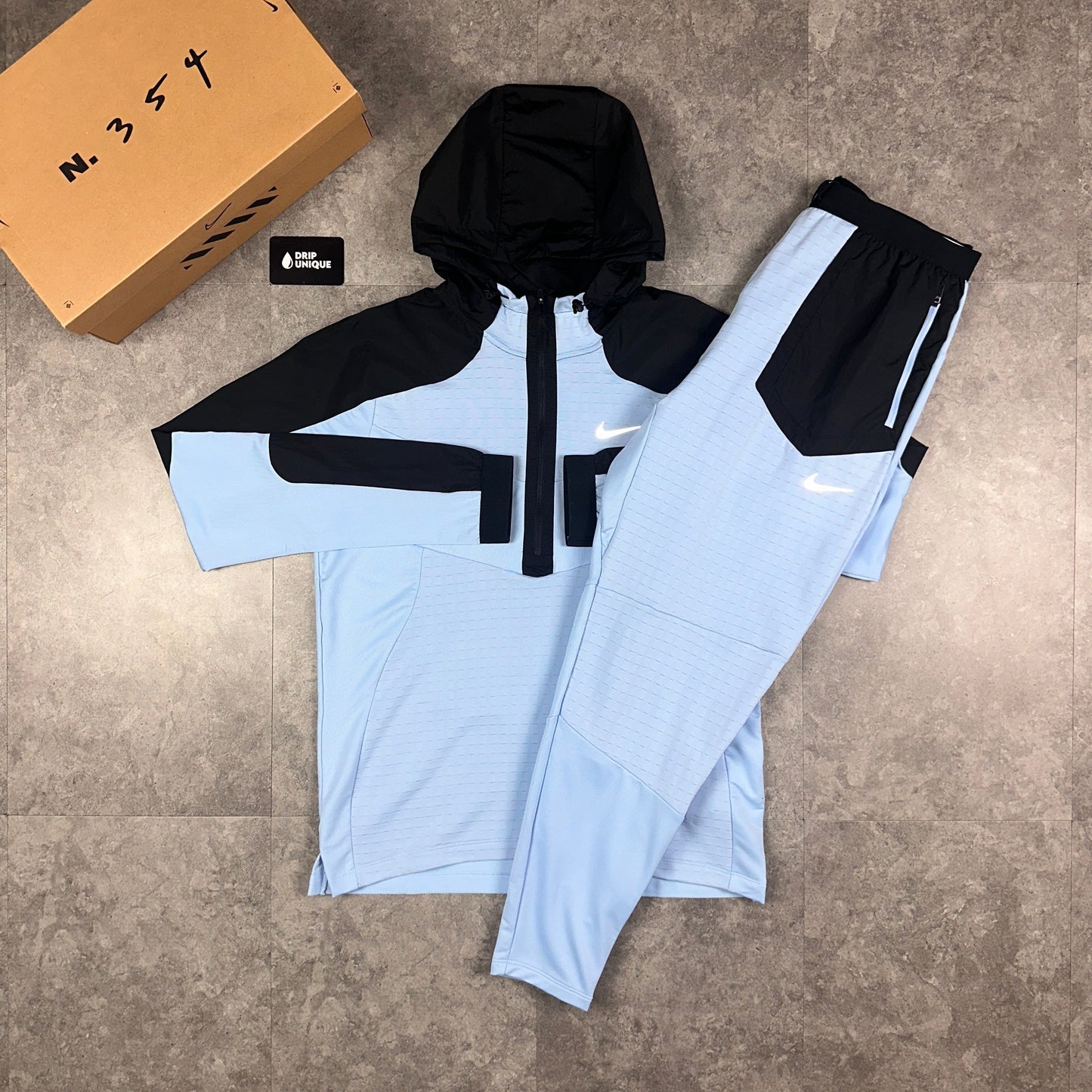 Nike Performance 1/4 Zip Jacket Blue & Blue Nike Pants Set