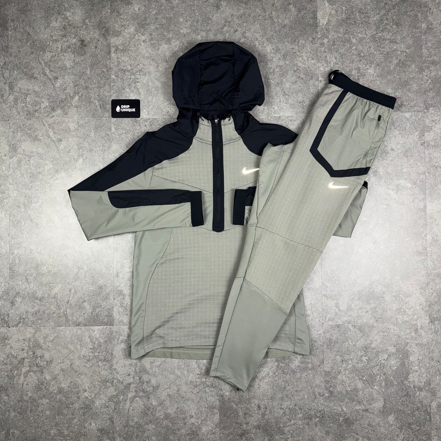 Nike Performance 1/4 Zip Jacket Jade Green & Jade Green Nike Pants Set