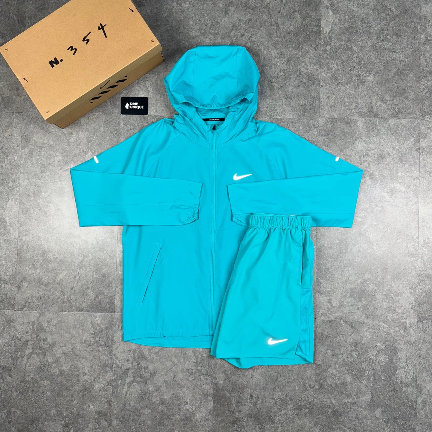 Nike Repel Miler Windrunner Jacket Dusty Cactus & Dusty Cactus Challenger Shorts Set