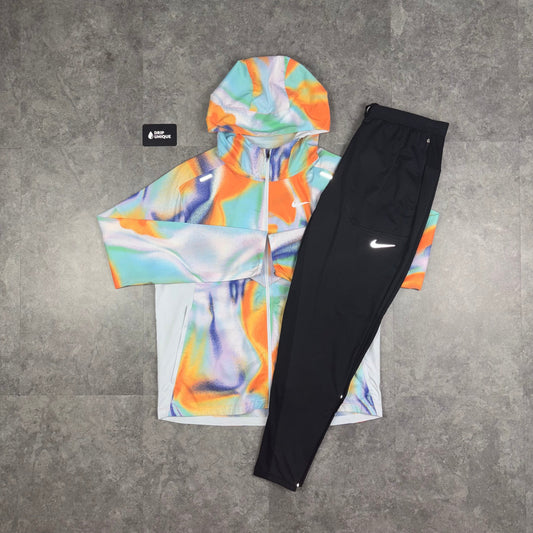 Nike Repel Miler Windrunner Jacket Multicolour & Black Nike Phenom Pants Set