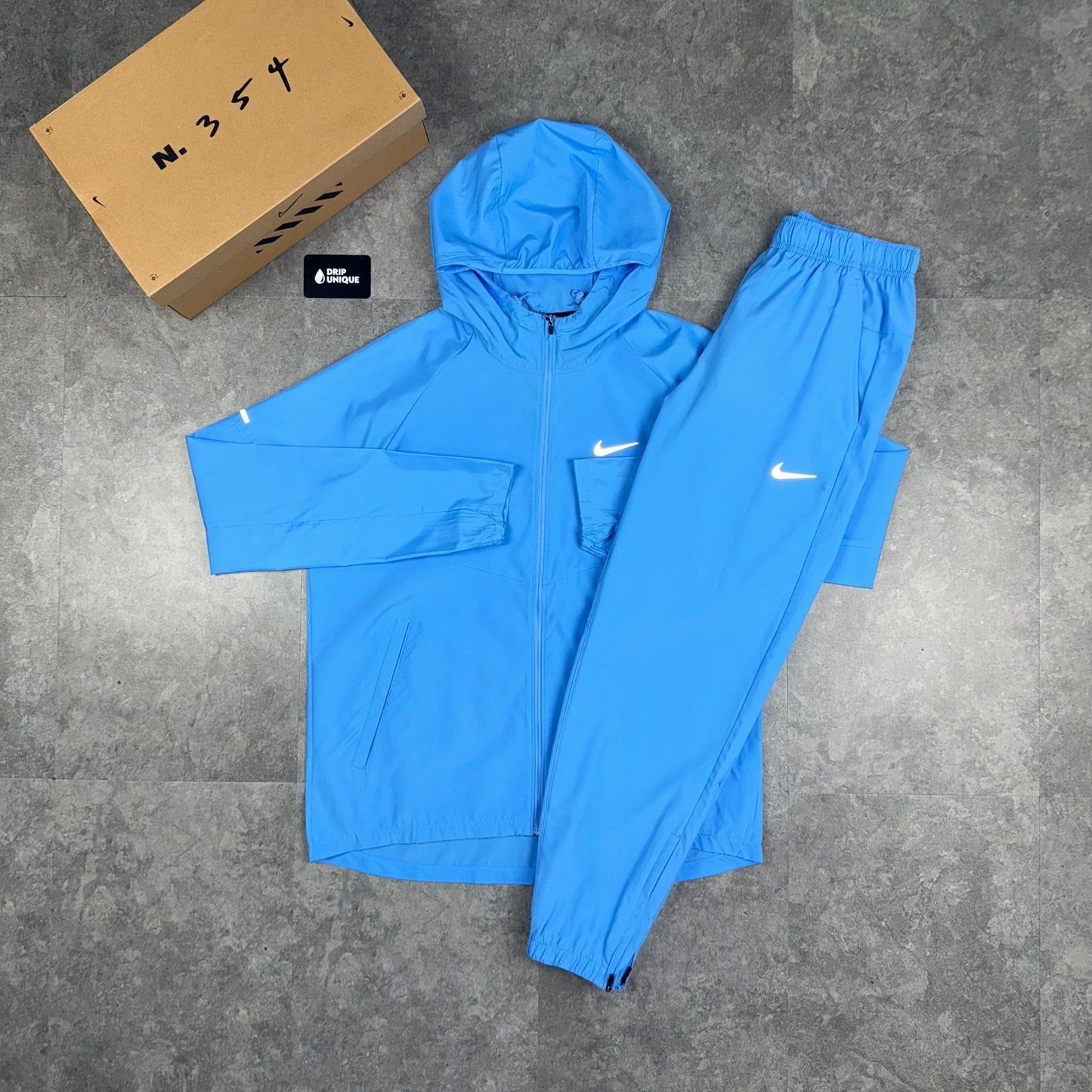 Nike Repel Miler Windrunner Jacket University Blue & Blue Nike Challenger Pants Set