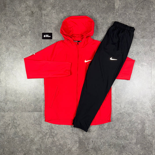 Nike Repel Miler Windrunner Jacket University Red & Black Nike Challenger Pants Set