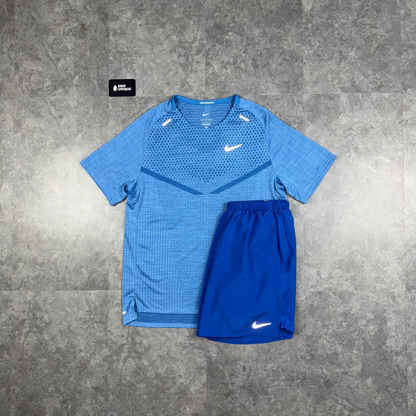 Nike TechKnit T-Shirt Star Blue & Royal Blue Challenger Shorts Set