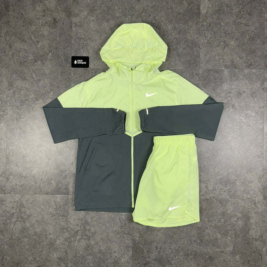 Nike UV Windrunner Jacket Barely Volt & Volt Challenger Shorts Set