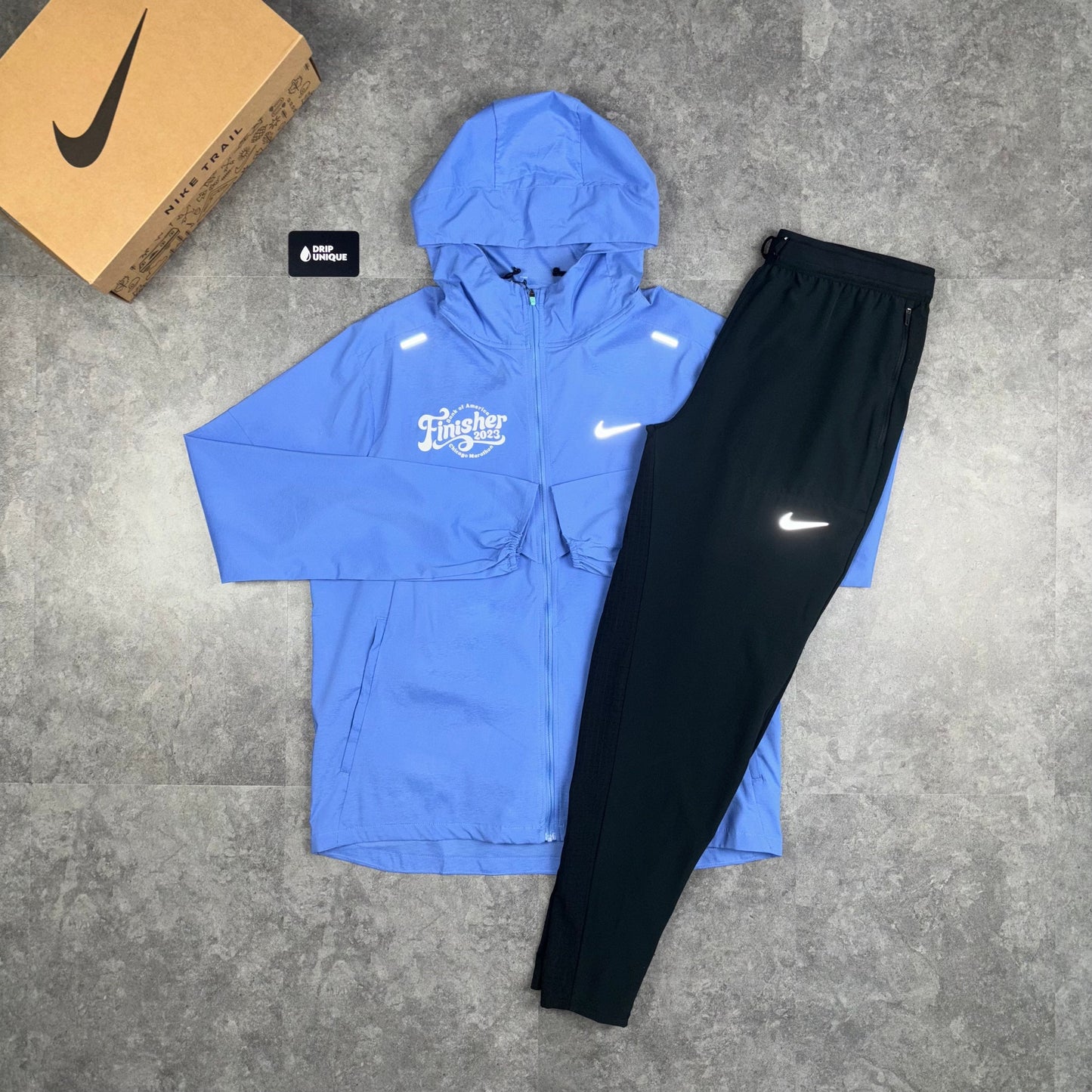 Nike UV Windrunner Jacket Chicago Finisher Blue & Black Nike Phenom Pants Set