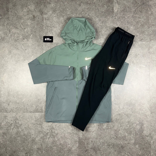 Nike UV Windrunner Jacket Clay Green & Black Nike Phenom Pants Set