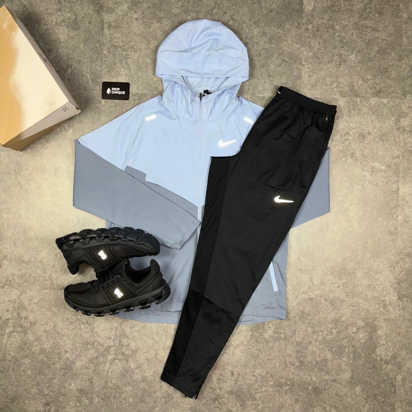 Nike UV Windrunner Jacket Cobalt Bliss & Black Nike Phenom Pants set