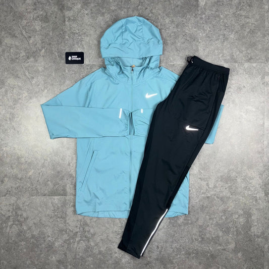 Nike UV Windrunner Jacket Denim Turquoise & Black Nike Phenom Pants Set