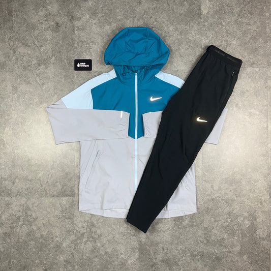 Nike UV Windrunner Jacket Green Abyss & Black Nike Phenom Pants Set