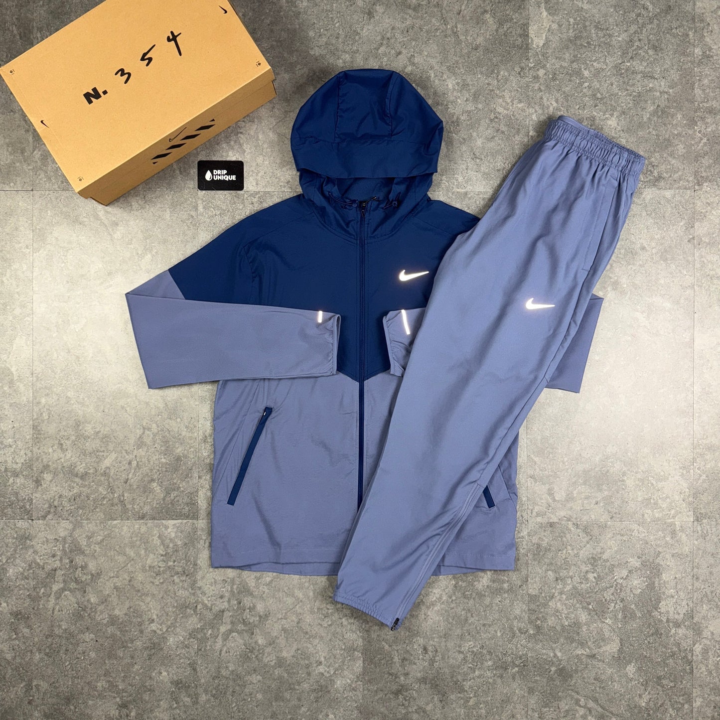 Nike UV Windrunner Jacket Indigo & Indigo Nike Challenger Pants Set