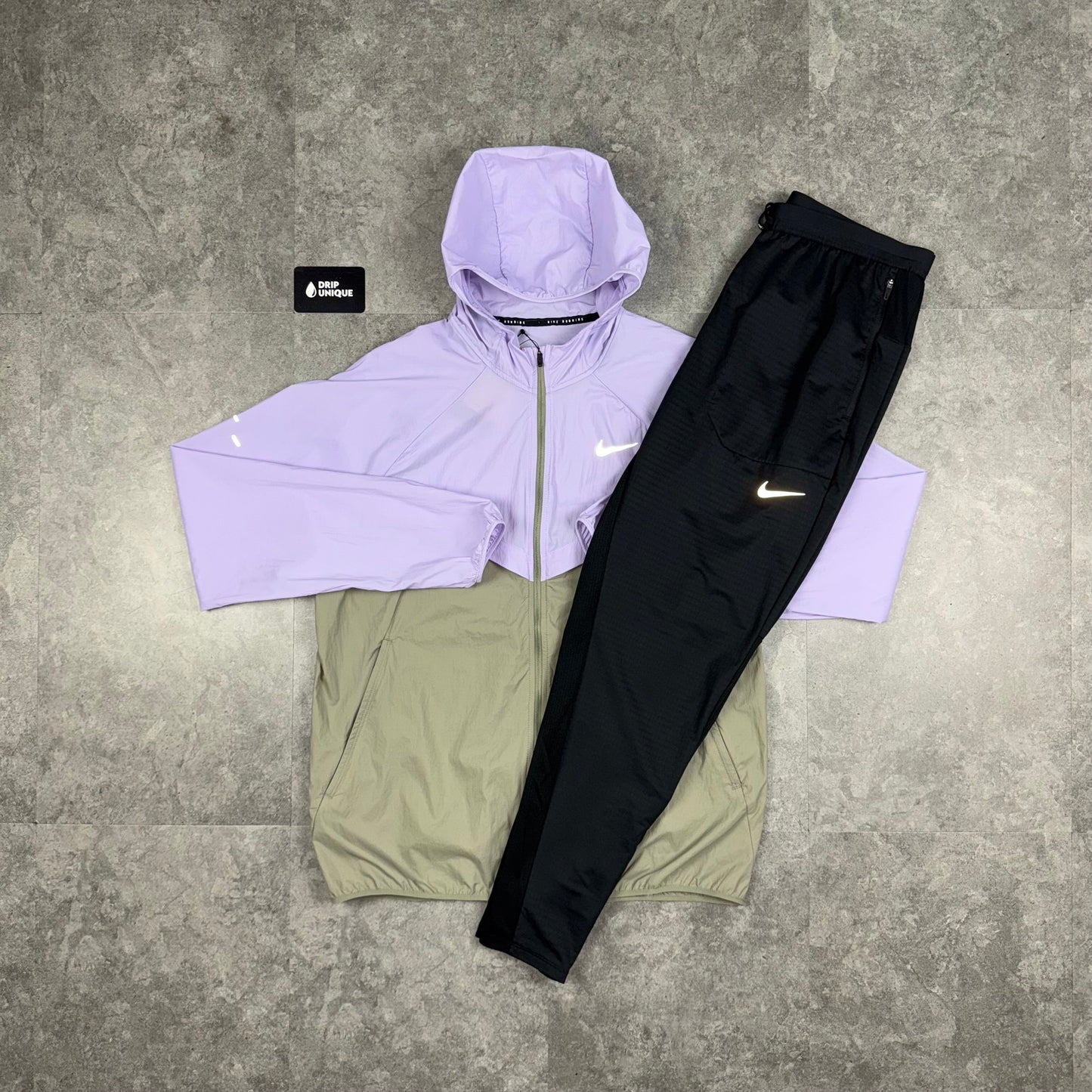Nike UV Windrunner Jacket Lavender & Black Nike Phenom Pants Set