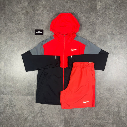 Nike UV Windrunner Jacket Light Crimson & Crimson Challenger Shorts Set