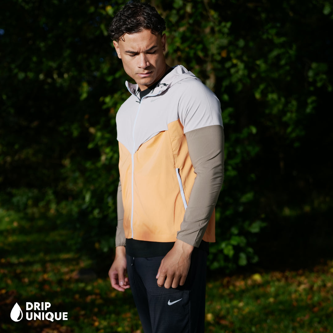 Nike UV Windrunner Jacket Orange/Cream & Black Nike Phenom Pants Set